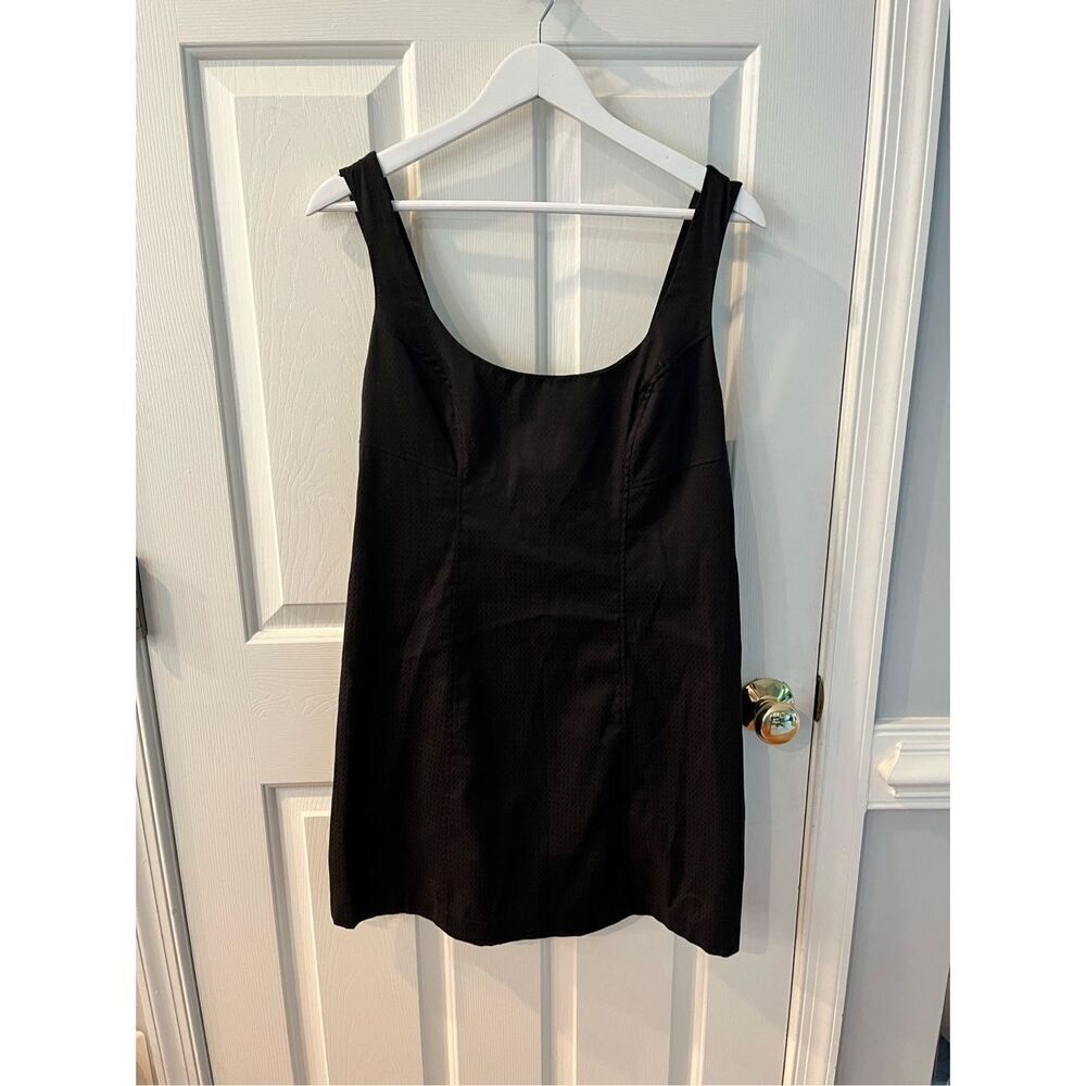Benetton Black Textured Dark Academia Reverse Pinafore Jumper address sz 46 sz 1